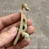 Gancho de Bronze com Osso de Rinoceronte Verde-Enferrujado Antigo com Gancho Dourado, Réplica de Gancho de Dragão Vintage, Artigos Antigos, Item Portátil Colecionável Retrô