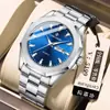 Reloj Popular para Hombre de Negocios de Movimiento de Cuarzo con Fondo Transparente, Correa de Acero, Esfera Redonda, Resistente al Agua 40m, Esfera Grande para Hombre
