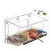 Alimentador de pássaros de janela transparente com bandeja de sementes removível Grande Acrílico Transparente Casa de Pássaros Selvagens Observador de Pássaros para Idosos
