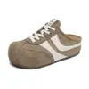 Pantuflas de Medio Zapato Estilo Birkenstock Retro de Suela Gruesa Estilo Coreano Modelo de Mujer 2026 Nuevas Pantuflas Cerradas Slip-On de Primavera para Mujeres Embarazadas