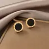 Pendientes de Estilo Lujo Ligero Europeo y Americano con Números Romanos para Mujer, Pendientes de Acero de Titanio con Números Romanos, Sensación de Lujo Ligero y Gama Alta, Acero de Titanio Que No Se Desvanece