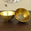 Tigela de Metal Liga Imitação Dinastia Qing Quatro Bestas Sagradas Artesanato Antigo Esculpido Decoração em Relevo Ornamento Atraente para Sorte em Casa