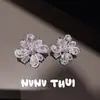 Joyas: Aretes de Atrapasueños con Borla de Mariposa de Diamante Completo tipo Gota de Agua, Joyería de Alta Gama para Banquetes, Exquisitos Aretes de Flor de Iris con Diamantes Brillantes