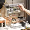 Caja de Almacenamiento para Cosméticos Escritorio Tocador A Prueba de Polvo Gran Capacidad Hogar Productos para el Cuidado de la Piel Lipstick Mascarilla Caja de Almacenamiento de Plástico