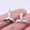 20x18mm 0.79g Accesorios para Joyería de Plata Antigua Conector Colgante de Cola de Ballena Hecho a Mano