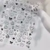 Livro Vermelho Pequeno Samoyed Sorrindo Desenho de Linha Filhote Gato Fofo Adesivos de Arte para Unhas em Estoque Case de Celular com Câmera Leve Adesivos