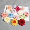 Cabeça de Flor Rosa Simulada Flor Falsa Grampo de Cabelo Acabado Material de Flor de Seda Artesanal DIY Acessórios de Decoração para Guirlanda de Casamento