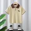 Camiseta de Verão de Manga Curta para Meninos Camisa Polo de Verão Infantil Camiseta Top para Meninos Bebê Menino Branco Pequeno Médio Grande Infantil Moderna