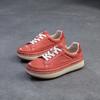 Shanghai Jiejie 2025 Primavera e Verão Novos Tênis Esportivos All-match Retro Feitos à Mão Sapatos Coloridos Polidos Sapatos Femininos Simples de Sola Grossa