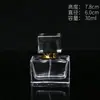 Frasco de perfume quadrado de alta qualidade vidro transparente espesso subfrasco cosmético frasco de vidro com spray de pressão frasco vazio