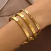 Pulsera de Acero Inoxidable Dorada con Números Romanos y Diamantes Lujo Ligero Moda de Alta Gama Joyería de Acero Inoxidable Pulsera que No se Desvanece