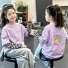 Camiseta de manga larga para niña 2026 primavera y otoño, top elegante para niñas pequeñas, aspecto de dos piezas, camiseta base de algodón puro para niños