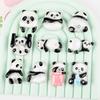 Accesorios de resina dibujos animados transparente serie Panda diy pegamento crema parche para funda de teléfono móvil caja de almacenamiento material zapatos con agujeros