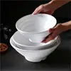 1 pieza A8 Blanco Tazón para Fideos Especial de Restaurante Tazón de Melamina Roscado Comercial para Sopa Fideos de Arroz Ramen de Res Tazón Grande
