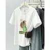 Camiseta Casual Talla Grande para Mujer 100kg Nuevo Estilo de Verano Nicho Estampado de Calabaza Pedrería Manga Corta 0125