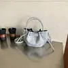 Bolsa Tote Plissada de Grande Capacidade Estampa de Leopardo Nicho Moda Fresca Simples Bolsa Saco Versátil Exquisite Bolsa de Ombro Único Transversal
