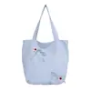 Nova bolsa floral pequena de 2026 para mulheres, adequada para o dia a dia e para a escola, bolsa tote com laço e estampa de bolinhas, bolsa de ombro
