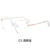 30334 Armazón Grande de Moda Armazón de Lentes Lisos Aleación con Recubrimiento Anti-Luz Azul Armazón para Gafas Marrón Gafas sin Graduación para Mujer