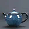 Taza de Té Kung Fu Azul Juego de Té Set para Uso en Casa Nuevo 2025 Tetera de Cerámica Tapa Tazón Especial para Oficina Recepción