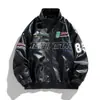 Chaqueta de carreras hip-hop americana, chaqueta de cuero para hombre de primavera y otoño, chaqueta cortavientos de corte holgado con bordado para parejas