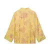 Venta al por mayor transfronteriza 2026 Moda europea y americana conjunto de camisa de manga larga estampada con hebilla anudada + pantalones para mujer D226415/6