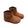 Botas de Otoño para Niños de Moda Versátiles Estilo Británico Botines para Niñas Versión Coreana Botas Pequeñas de Cuero de Princesa