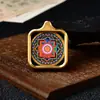 Pingente Thangka do Tibete Oito Santos Protetores Pingente Pendente de Pescoço Thangka Colar Thangka de Aço Titânio Pingente Caixa Ga U