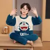 Pijama Infantil Outono e Inverno Engrossado Gola Redonda Flanela Roupa de Família Menina Mãe-Filha Conjunto de Roupas para Casa Veludo Coral
