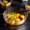 Bol de Vidrio Martillado con Borde Dorado Japonés Venta al por Mayor Set de Vajilla Transparente Estilo Nórdico Bol de Postre Plato Bol de Vidrio