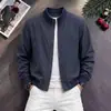 Al por mayor transfronterizo americana calle principal limpia ajuste cuello alto chaqueta hombre otoño casual talla grande corta bomber jacket moderna