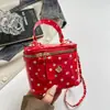 2026 Nuevo Bolso de Mano con Cadena Bolso de Hombro de Alto Valor con Lunares Moda Ins Bolso Cubo Simple con Personalidad Elegante