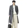 Exclusivo para comercio transfronterizo Abrigo de Lana Doble Botonadura para Hombre Estilo Largo Hasta la Rodilla Forro Desmontable de Pluma de Ganso Abrigo de Lana