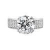 Comercio exterior transfronterizo Comercio electrónico en vivo Venta caliente Anillo de 5 quilates con ocho corazones y ocho flechas Anillo de mujer con circonita redonda y diamante de cara ancha Anillo pulsera