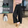 Pantalones de chándal grises con estampado floral y pernera curva para mujer, diseñados para cubrir las caderas y crear un efecto adelgazante, nuevo estilo 2026, adecuados para primavera, otoño y verano, longitud cropped, pantalones balloon deportivos para mujer