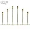 Suporte de Velas Dourado em Aço Inoxidável Personalizado Transfronteiriço Decoração de Velas para Jantar Romântico Ocidental Casamento Conjunto de Três Peças