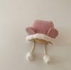Gorro de bebé otoño e invierno felpa gruesa protección para las orejas gorro cálido niños y niñas estilo Lei Feng a prueba de viento gorro de invierno tipo jersey