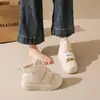 Botas de Nieve de Caña Alta Forradas de Lana para Mujer 2026 Invierno Nuevo Estilo con Velcro Estilo Coreano Cálidas Casuales Zapatos de Algodón de Suela Gruesa Kt2820