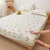 Funda de Cama Nantong Primavera y Verano Clase A Algodón y Lino Lavado Cubierta de Cama Cubierta de Colchón a Prueba de Polvo Cobertura Protectora Simmons de Cobertura Completa Pieza Única