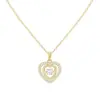 Colar de Cobre Arvaleff Coração de Amor Moda de Luxo Leve Corrente para Clavícula Ouro 18K Zircônia com Diamante Atacado Transfronteiriço