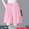 Pantalones cortos de cinco puntos de algodón puro individuales/de 2 piezas para mujer Verano Delgados Sueltos 2024 Nuevo Algodón y Lino Pantalones de Pierna Ancha Verano Casual Pantalones de Mujer