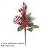 Ramas de piñas artificiales navideñas transfronterizas, copos de nieve, agujas de pino, bayas, ramas de frutos rojos, ramas de decoración navideña, ramo de agujas de pino navideño