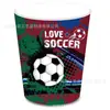 Mm358 Conjunto de Mesa para Festa com Tema Copa do Mundo de Futebol para 8 Pessoas, Conjunto de Quatro Peças, Pratos de Papel para Decoração de Feriado, Guardanapos de Papel, Copos de Papel