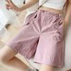 Pantalones cortos de trabajo para mujer, de verano, finos, de corte A, color caqui, informales, holgados, de pierna ancha, deportivos, 2023