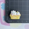 Banheira de animal de desenho animado coelho urso porco banho resina acessórios grampo de cabelo fofo capa de celular chaveiro enfeites