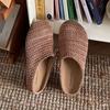Meias de Meio Sapato Baotou Respiráveis Vazadas Tecidas à Mão Estilo Francês para Mulheres Roupas de Verão Sapatos Muller de Sola Grossa Estilo Romano