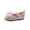 Zapatos Mary Jane para Niñas con Lentejuelas Dulces Lazo de Perla Suela Suave Antideslizantes Zapatos de Cuero de Princesa para Actuación Infantil