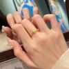 Anillo de Rosa con Borde de Perlas Cepilladas Doradas Plateadas con Brillo Fino e Índice Retro de Gama Alta Venta Directa de Fábrica