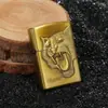 Vendas Transmitidas ao Vivo de Isqueiros Metálicos de Zinco com Roda de Pedra, Personalizados e Criativos, Estilo Vintage Masculino, a Querosene