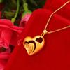 Colgante de oro arena moda Amor Eterno Corazón colgante de corazón de durazno regalo del Día de San Valentín chino colgante de simulación chapado en oro latón