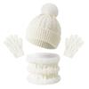 Novo conjunto de três peças de chapéu de inverno engrossado com forro de lã de malha quente para crianças transfronteiriças e cachecol